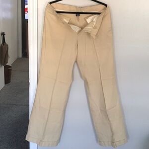 Women's Cuffed Tan GAP Linen Pants
